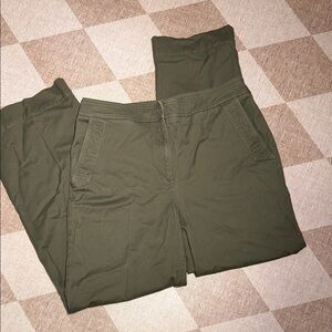 Talbots Olive Wide-Leg Pull-On Pants